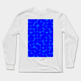 Men Bluish Geometric Pattern - Shapes #7 Long Sleeve T-Shirt